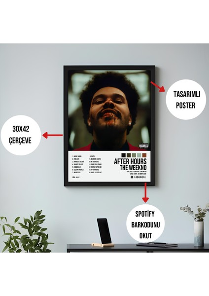 The Weeknd - After Hours Albüm / Çerçeveli Poster Tablo