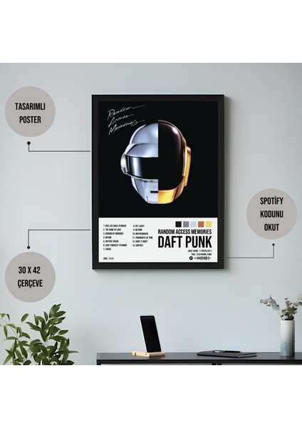 Daft Punk - Random Access Memories Albüm / Çerçeveli Poster Tablo