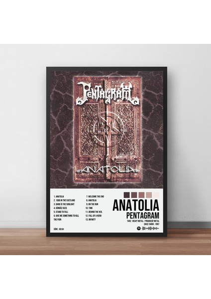 Pentagram - Anatolia Albüm Spotify Çerçeveli Poster Tablo