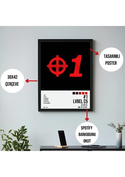 Lvbel C5 - #1 Albüm Spotify Çerçeveli Poster Tablo