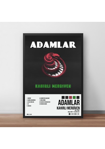Adamlar - Kahırlı Merdiven Albüm Spotify Çerçeveli Poster Tablo