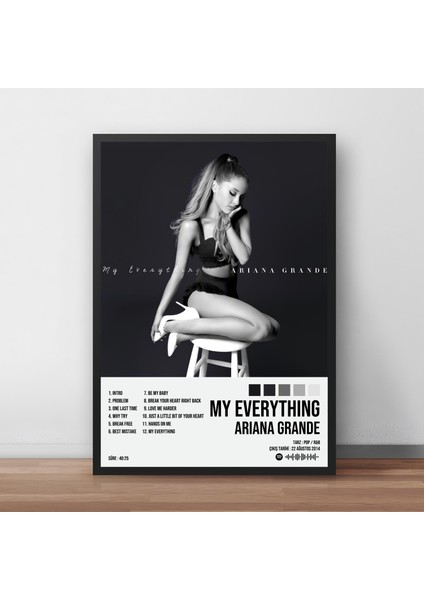 Ariana Grande - My Everything Albüm Spotify Çerçeveli Poster Tablo