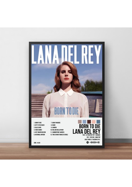 Lana Del Rey - Born To Die Albüm / Çerçeveli Poster Tablo