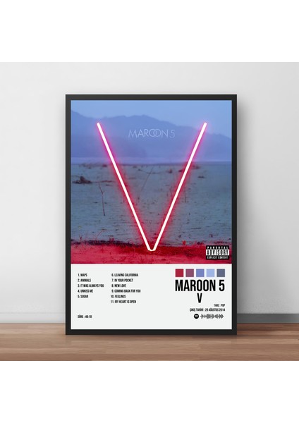 Maroon 5 - V Albüm / Çerçeveli Poster Tablo