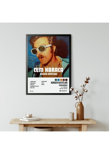 Cem Karaca Konser Kayıtları 1. Albüm Spotify Çerçeveli Poster Tablo