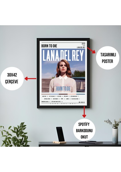 Lana Del Rey - Born To Die Albüm / Çerçeveli Poster Tablo