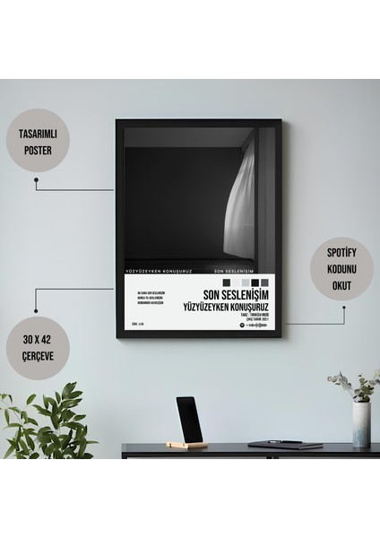 Yüzyüzeyken Konuşuruz - Son Seslenişim Spotify Çerçeveli Poster Tablo fiyatları