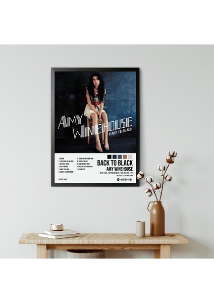 Amy Winehouse - Back To Black Albüm Spotify Çerçeveli Poster Tablo modelleri