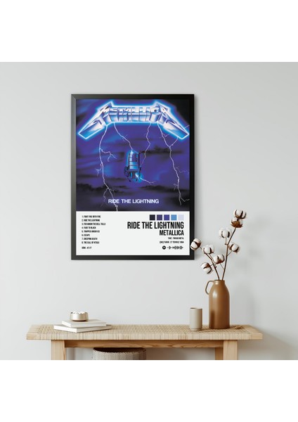 Metallica - Ride The Lightning Albüm Albüm Spotify Çerçeveli Poster Tablo modelleri