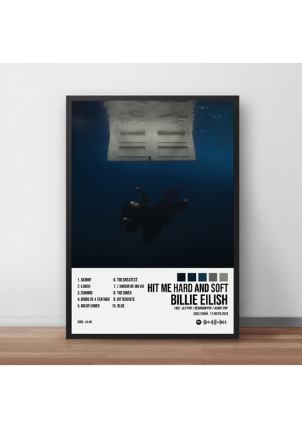 Billie Eilish - Hit Me Hard And Soft Albüm / Çerçeveli Poster Tablo