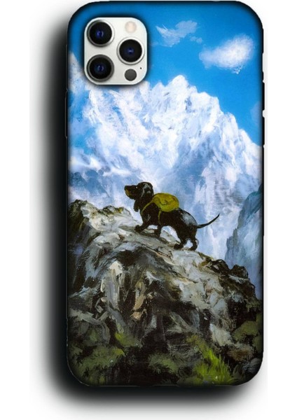 iPhone 11 Pro Uyumlu Lansman Telefon Kılıfı "Alpinist Köpek Tırmanış Gezi Hiking Macera"