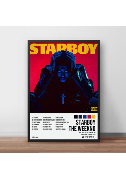 The Weeknd - Starboy / Çerçeveli Poster Tablo