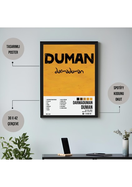 Duman - Darmaduman Albüm / Çerçeveli Poster Tablo