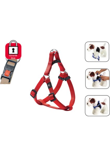 Kilitli Göğüs Tasma xs 20-35cm Kırmızı