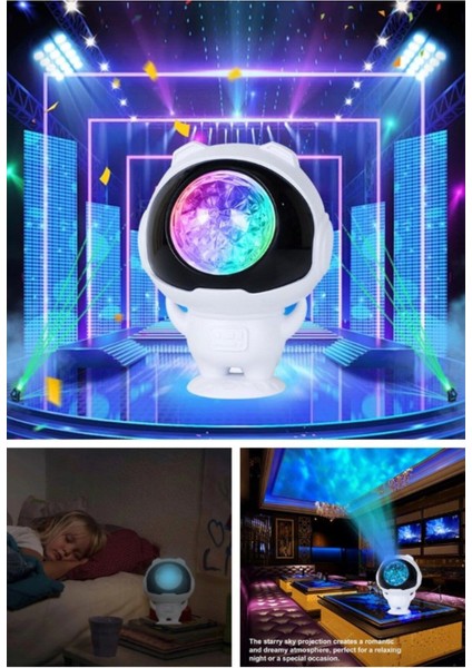 Yeni Nesil Dönen Disco Topu Astronot Gece Lambası Usb'li Parti LED Disco Topu Astronot Gece Lambası