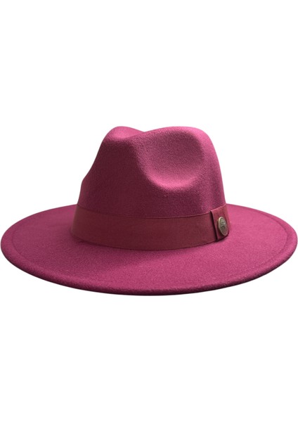 Kışlık Kaşe Keçe Fedora, Erkek Kadın Fötr Şapka, Kovboy Şapka- Bordo fiyatları