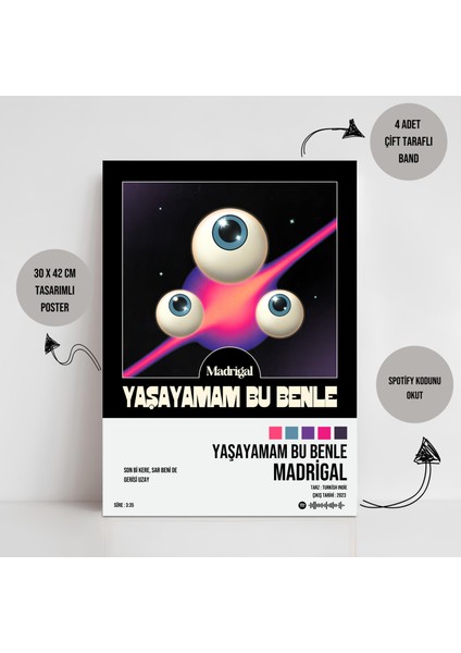 Madrigal - Yaşayamam Bu Benle / Tasarımlı Poster