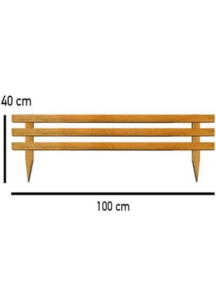 Ahşap Bahçe Çiti Sınır Çit 100 cm x 40 cm