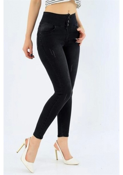Yüksek Bel Likralı Jean Pantolon 90 cm fiyatları
