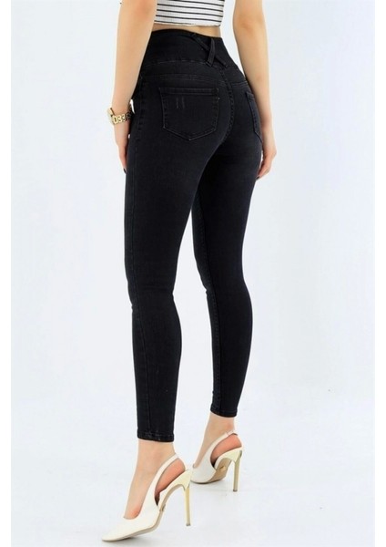 Yüksek Bel Likralı Jean Pantolon 90 cm fırsatları