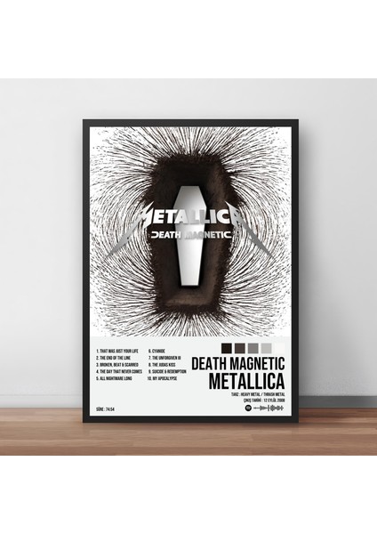 Metallica - Death Magnetic Albüm Spotify Çerçeveli Poster Tablo