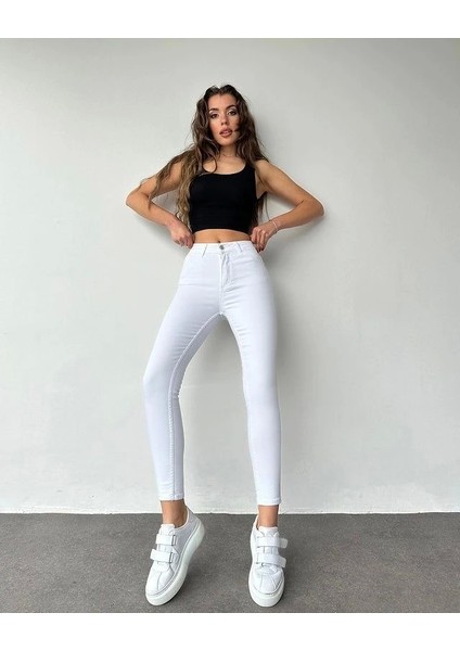 Gabardin Kumaş Yüksek Bel Pantolon