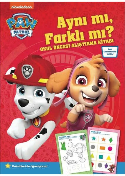 Paw Patrol Aynı Mı Farklı Mı? Okul Öncesi Eğitici Çocuk Kitabı