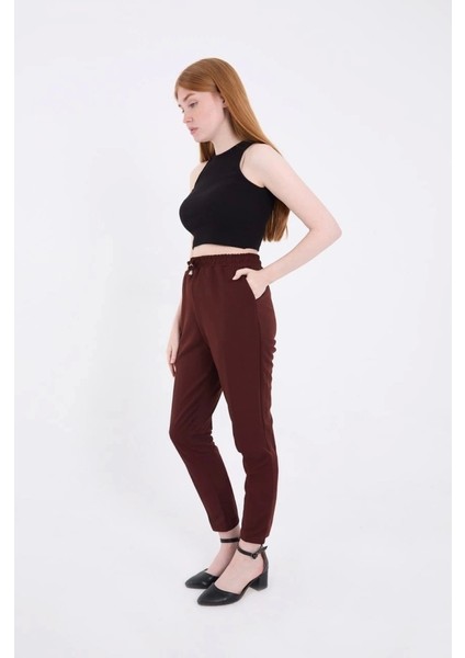 Tam Kalıp Basic Eşofman Pantolon - Bordo