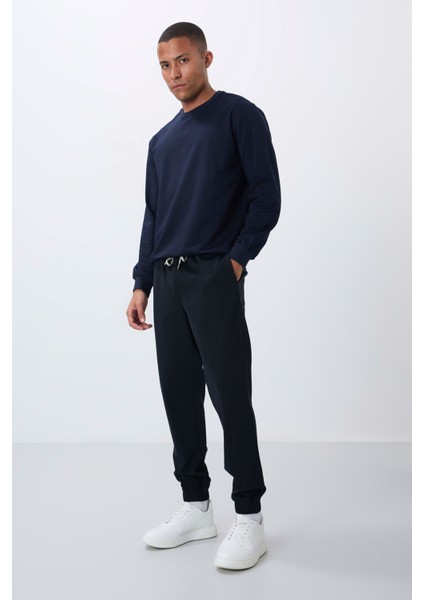 Koyu Gri Yüzeyi Dokulu Standart Fit Erkek Eşofman Takım - 82156