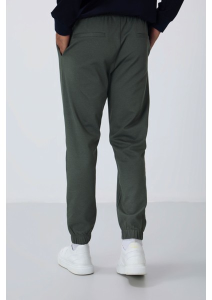 Haki Yüzeyi Dokulu Standart Fit Erkek Eşofman Alt - 82156