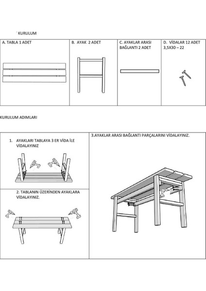 Ahşap Bank Bench Sandalye Mutfak Bank Ceviz 100 cm x 30 cm