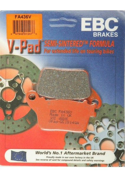 FA436V 2009-2021 Suzuki Gsx-R 1000 Uyumlu Arka Fren Balatası Yarı Sinterli Balata modelleri