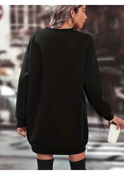 Kadın Uzun Kollu Bisiklet Yaka Iki Iplik Elbise modelleri