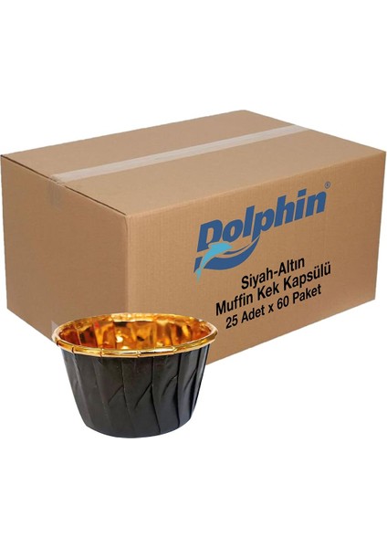 Altın - Siyah Muffin Kek Kapsülü 25 Adet x 60 Paket (Koli)