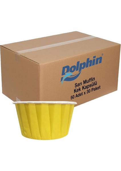 Sarı Muffin Kek Kapsülü 50 Adet x 30 Paket (Koli)