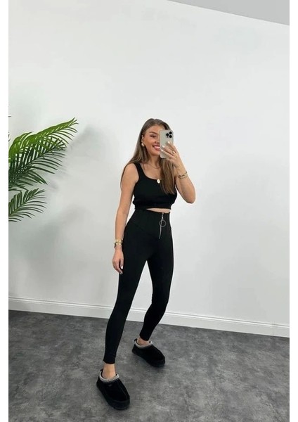 Kadın Yüksek Bel Toparlayıcı Korse Detay Dalgıç Kumaş Tayt indirimleri