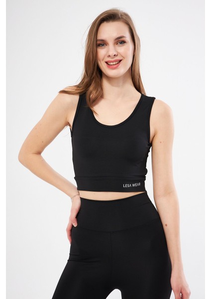 Halter Yaka Spor Sütyeni Crop Top