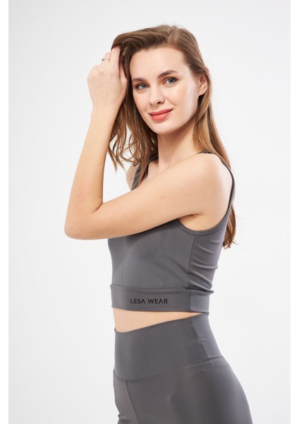 Halter Yaka Spor Sütyeni Crop Top