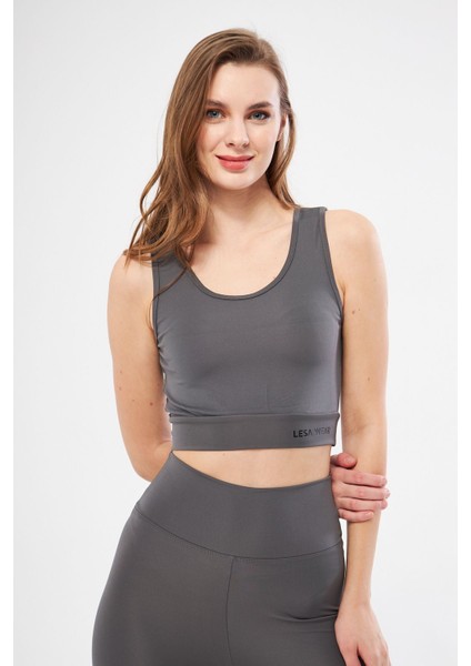 Halter Yaka Spor Sütyeni Crop Top