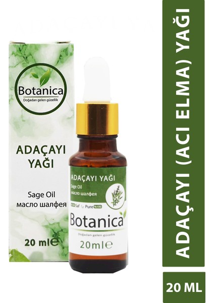 Acı Elma Adaçayı Yağı Adet Sancısı Kas Saç Bakım Uçucu Yağ Masaj Yağları 20 ml