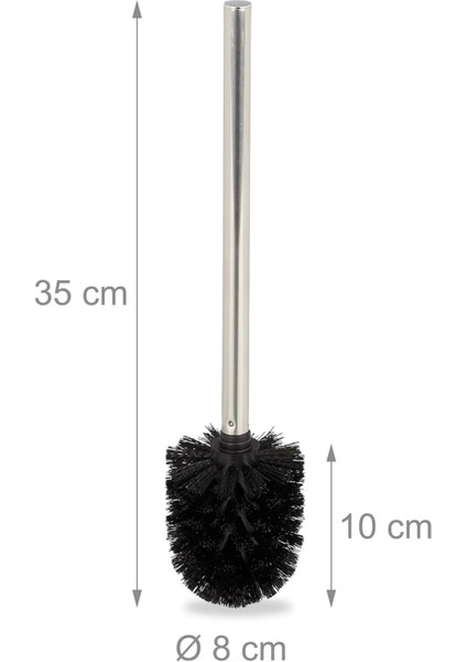 Paslanmaz Metal Tuvalet Fırçası – Metal Saplı Klozet Temizleyici WC Fırçası 33x8x7 cm (1 Adet)