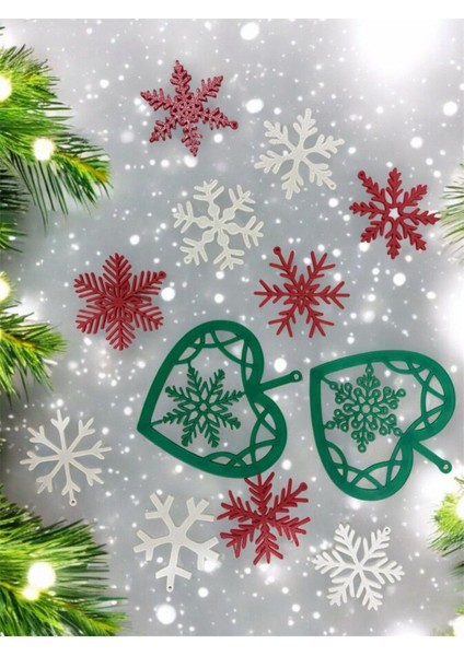 Yılbaşı Çam Ağacı Süsü Kar Taneleri 12'li