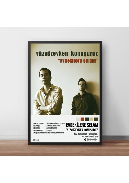 Yüzyüzeyken Konuşuruz - Evdekilere Selam Albüm Spotify Çerçeveli Poster Tablo
