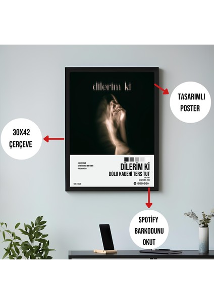 Dolu Kadehi Ters Tut - Dilerim Ki Çerçeveli Poster Tablo