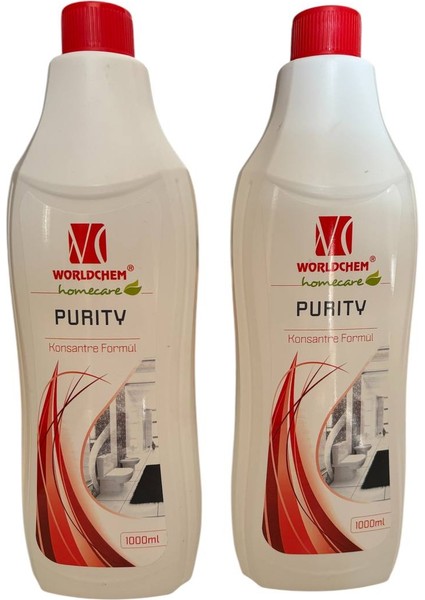 Purity Konsantre Bitkisel Banyo Tuvalet Temizleyici Çevre Dostu Vegan 1000 ml 2li Set