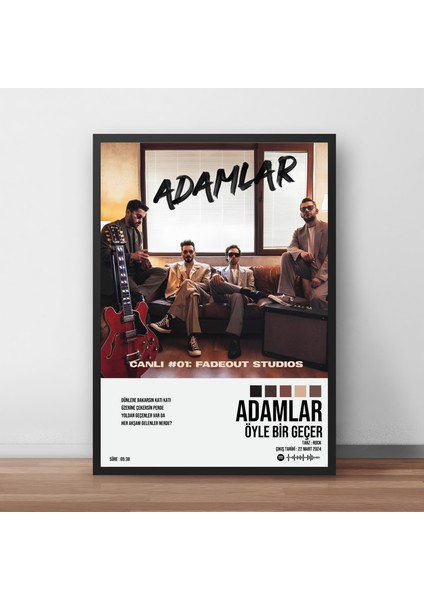 Adamlar - Öyle Bir Geçer Spotify Çerçeveli Poster Tablo