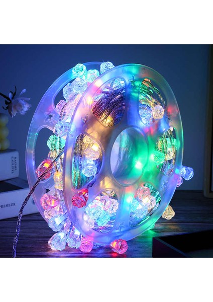 10 Metre Vıp Deluxe Kristal LED Lambalı Renkli LED Işık Ultra Parlak Aydınlatma Yılbaşı Ağacı Işığı