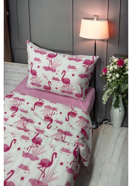 Flamingo Desenli Tek Kişilik Nevresim Takımı