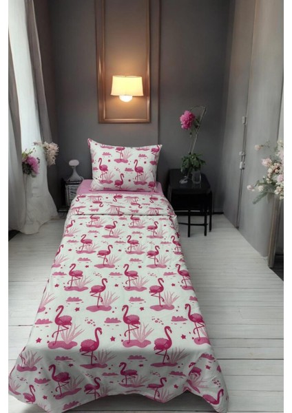 Flamingo Desenli Tek Kişilik Nevresim Takımı