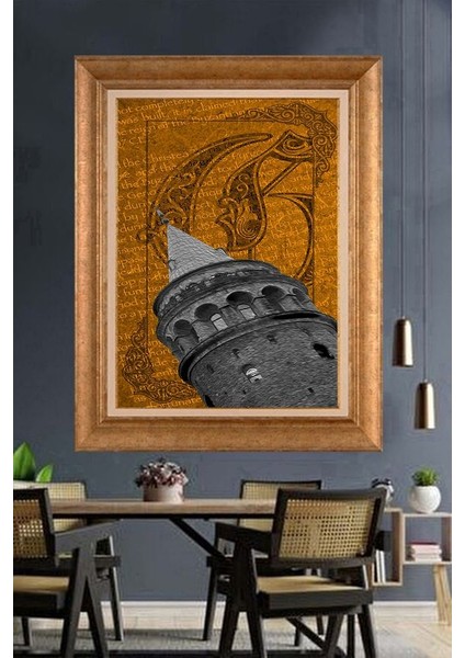 Altın Çerçeveli Paspartulu Tablo U2787